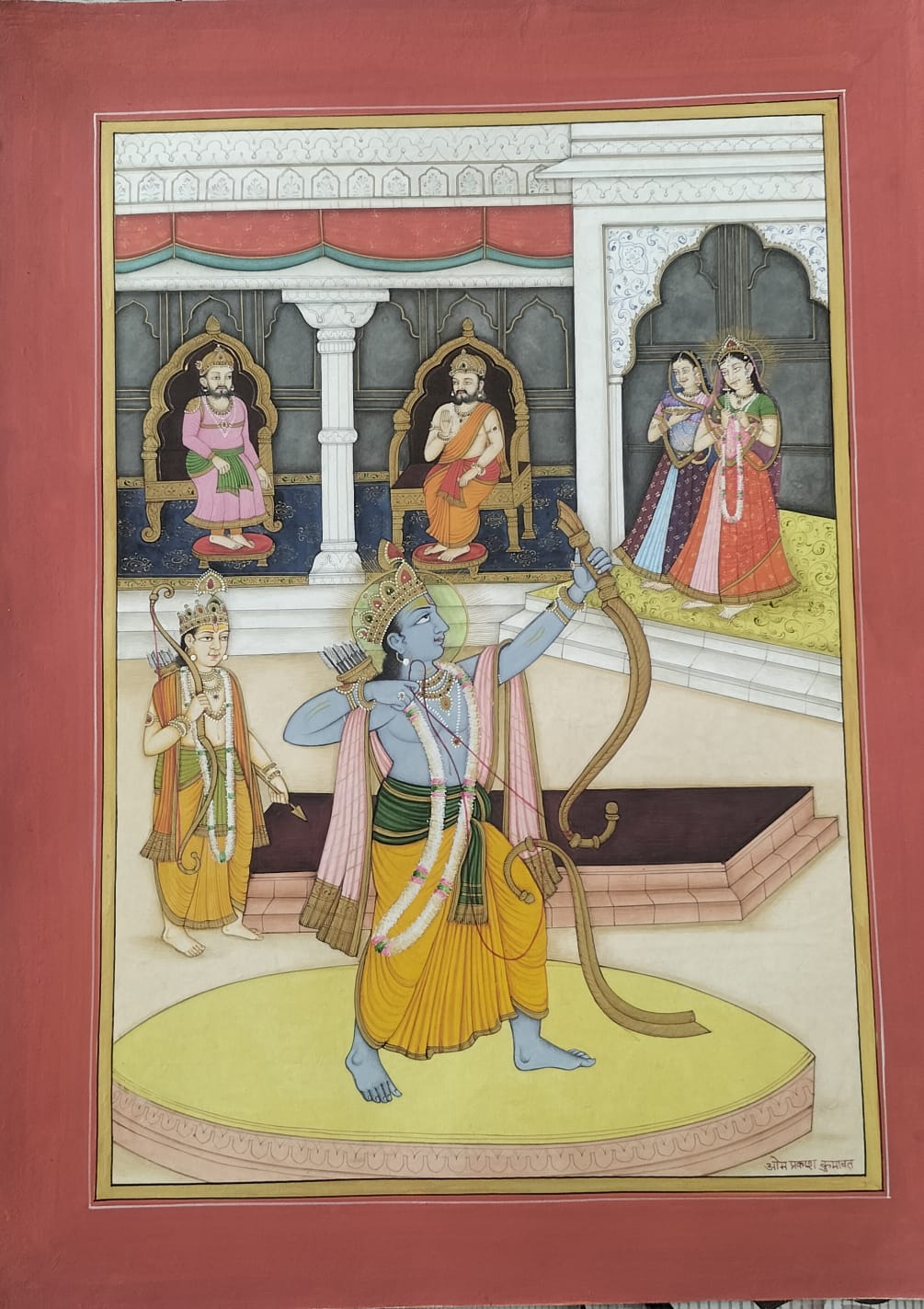 A collection of colourful miniature paintings and handmade natural pigment palettes